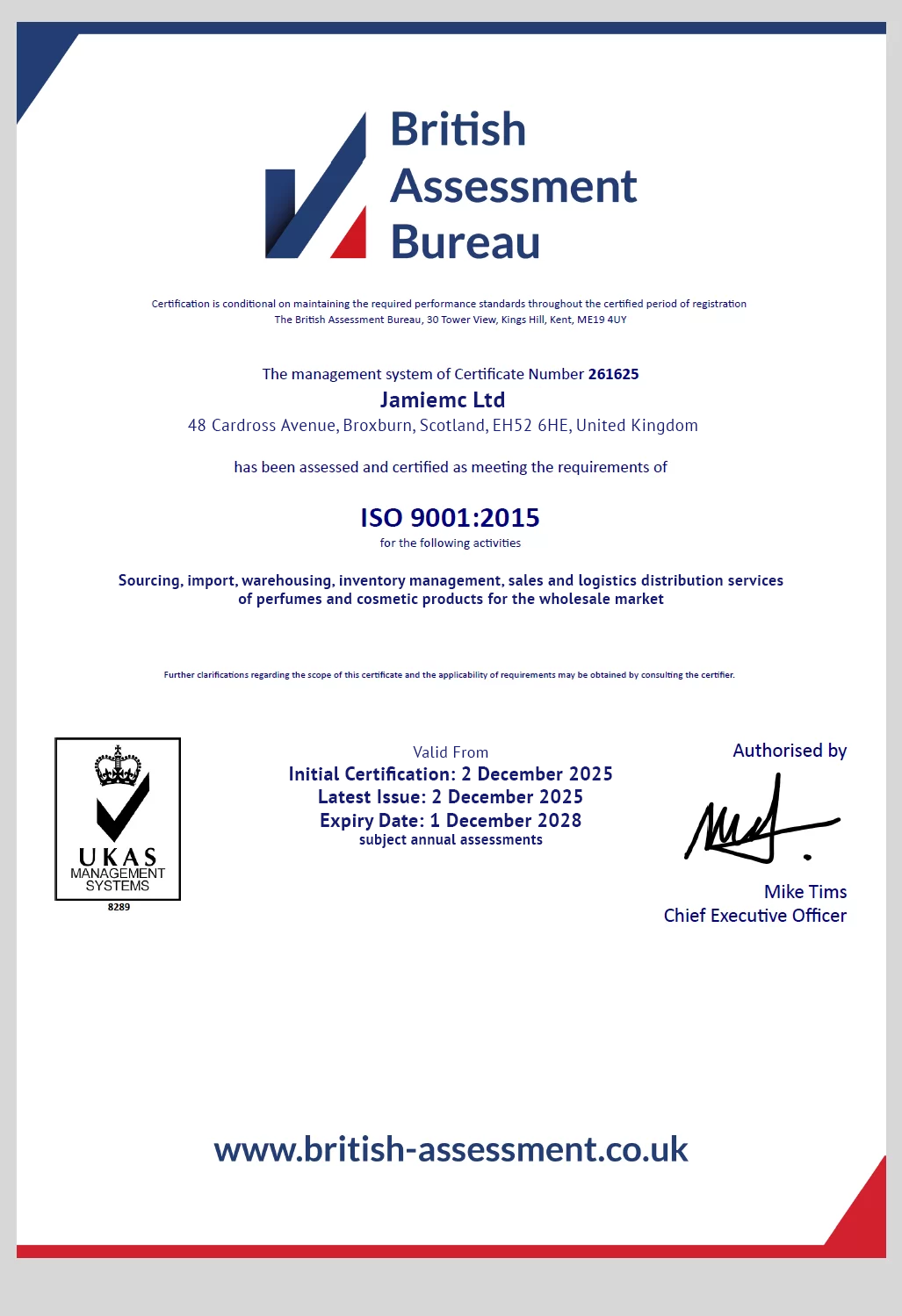 ISO Certificate 1